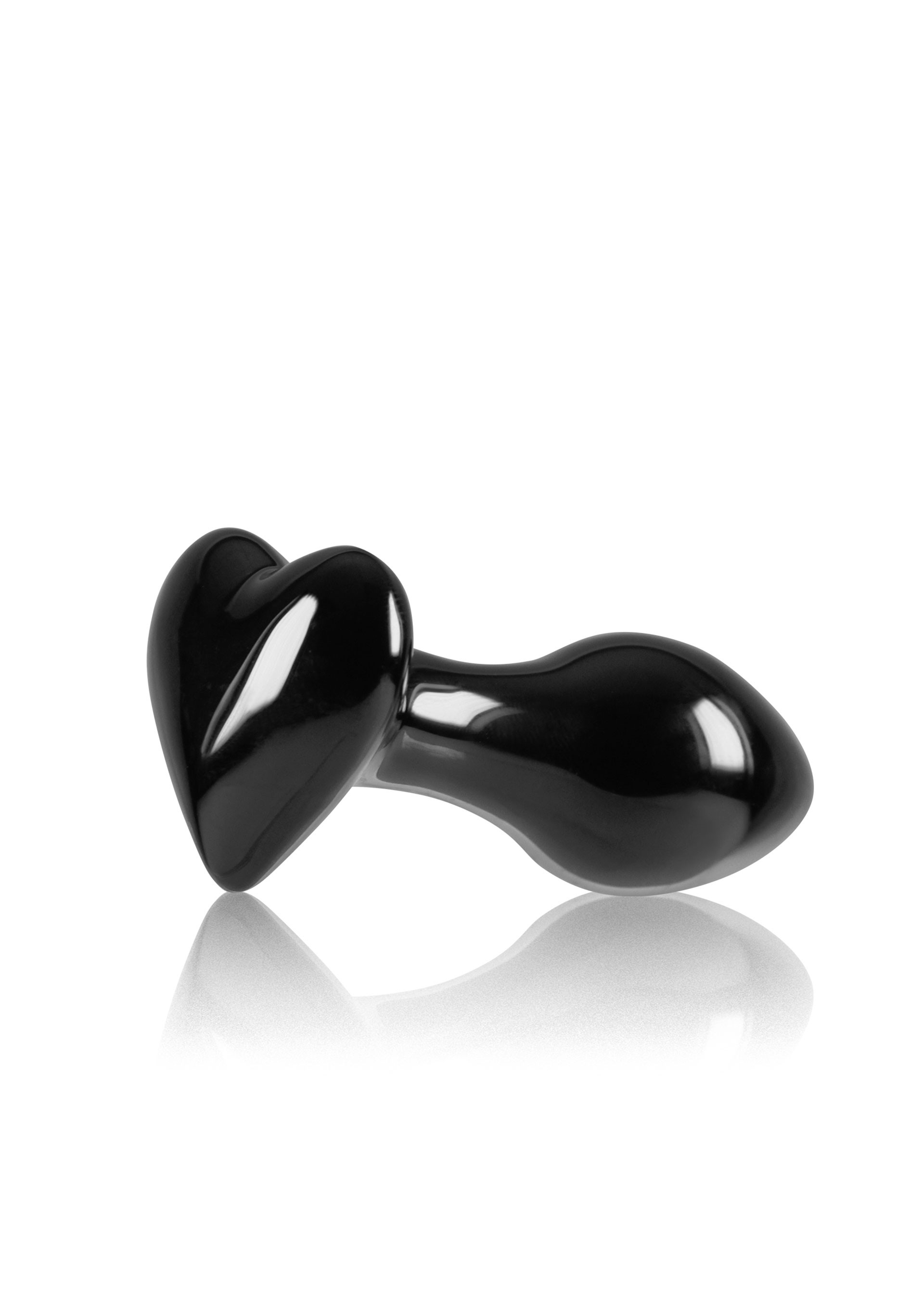 Korek analny w kształcie serduszka z czarnego szkła