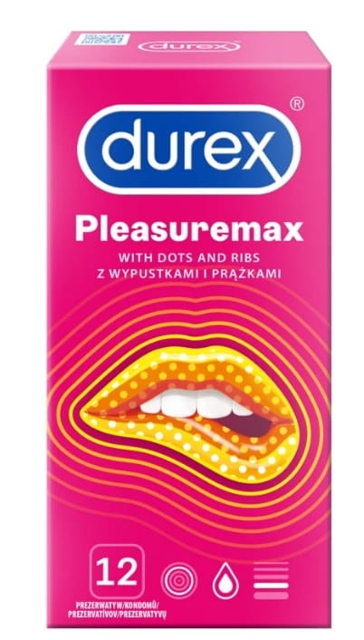 Prezerwatywy z wypustkami i prążkami Durex Pleasuremax 12 szt.