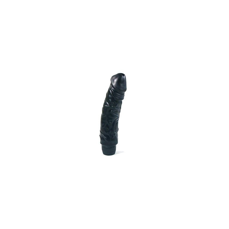 Żelowy czarny  wibrator - 21 cm