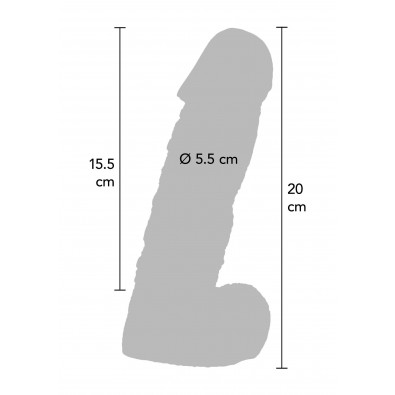 Sztuczny penis z jądrami 20 cm / 5,5 cm 11939