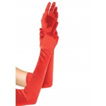 Satynowe długie rękawiczki Leg Avenue w kolorze czerwonym