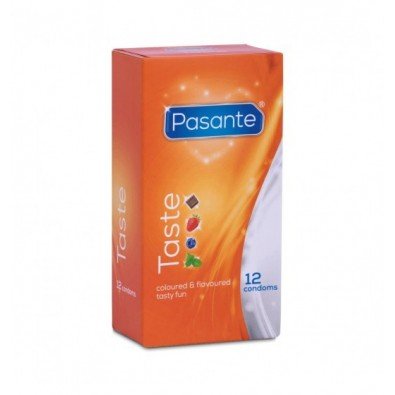 Wielosmakowe prezerwatywy Pasante 12 sztuk