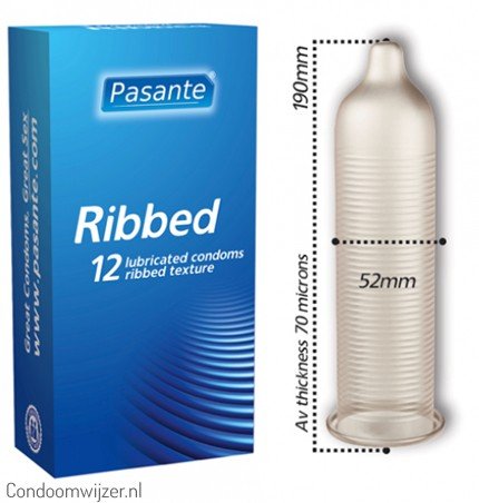 Prążkowane prezerwatywy Pasante Ribbed (1op./12szt)
