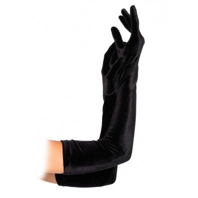 Długie drapieżne rękawiczki z tkaniny velvet 8458