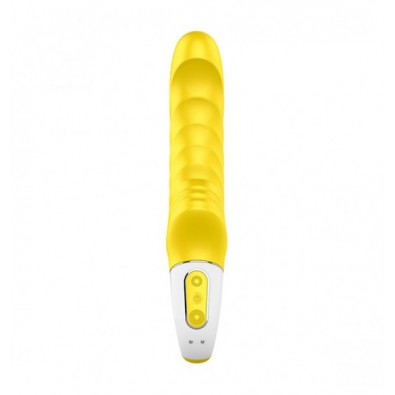Żółty zakrzywiony wibrator z silikonu Satisfyer 9908