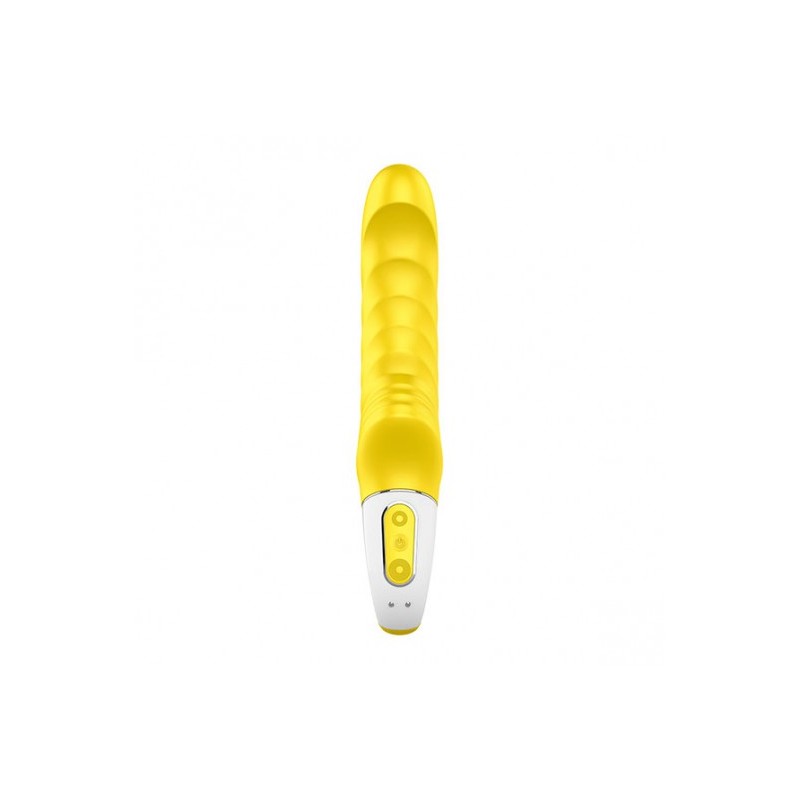 Żółty zakrzywiony wibrator z silikonu Satisfyer 9908