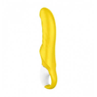 Żółty zakrzywiony wibrator z silikonu Satisfyer 9910