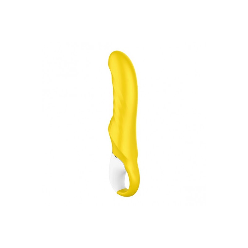 Żółty zakrzywiony wibrator z silikonu Satisfyer 9910